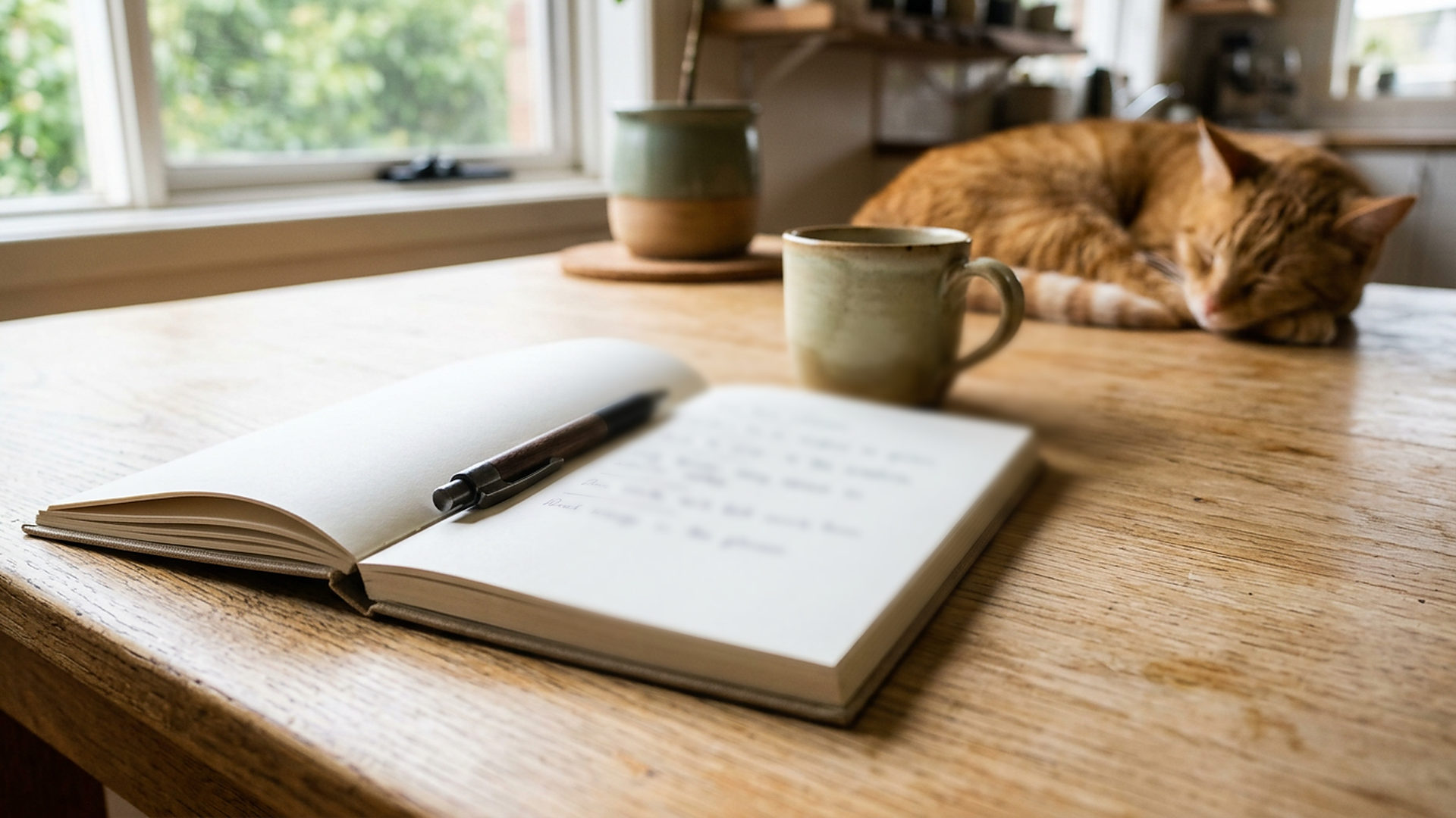 A handwritten notebook used to record a pet&rsquo;s weight and vet visits